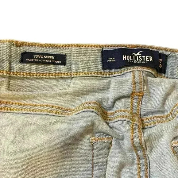 Hollister Jeans Pants Light Blue Super Skinny Advanced Stretch W28 L30 - Picture 13 of 16